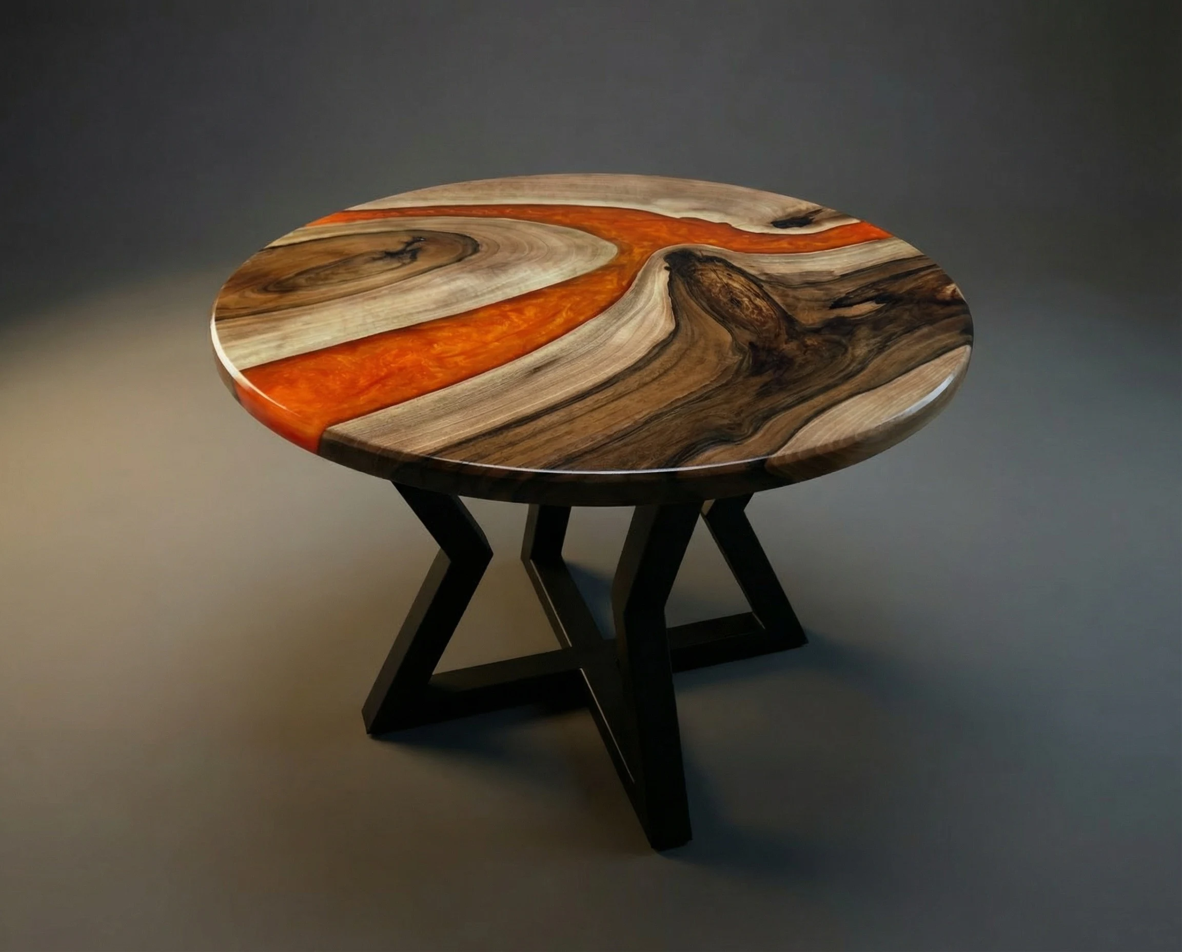 Walnut Lavaflow, handcrafted wood table
