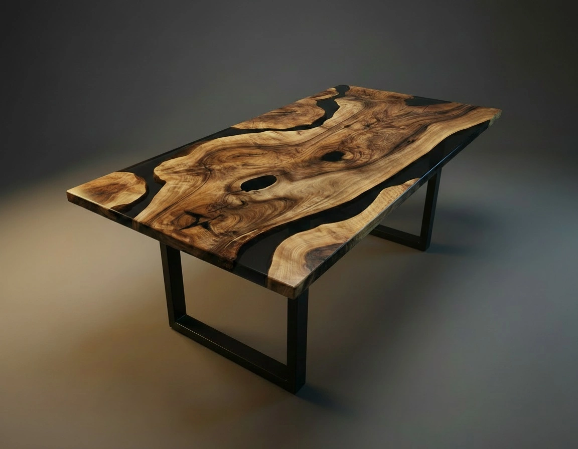 Walnut River, handcrafted wood table