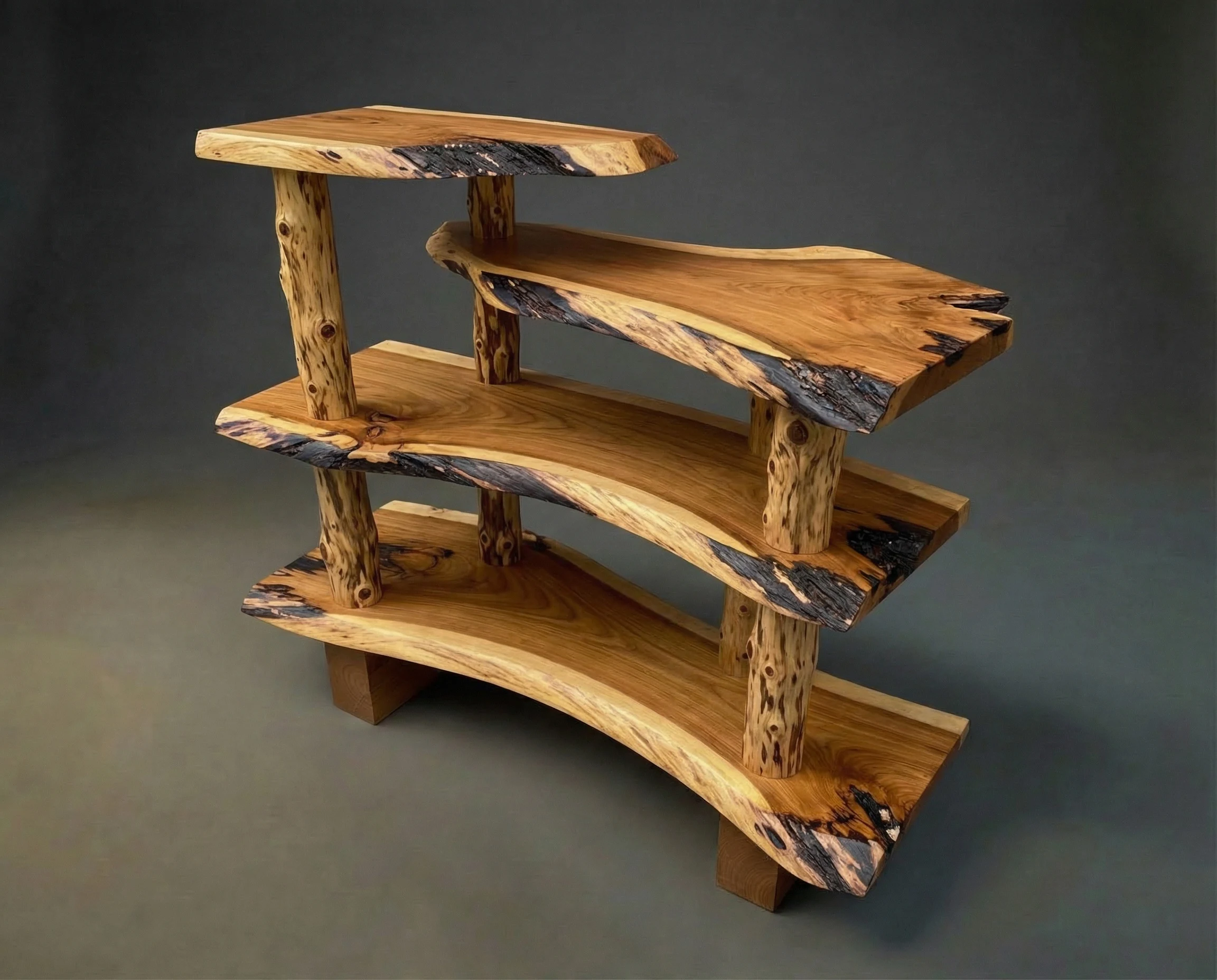 Rustic Curve Wood Console